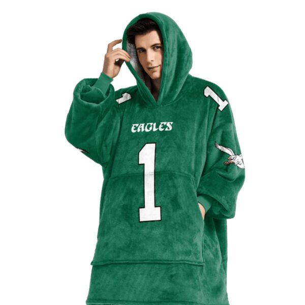 Eagles Hurts 1 Football Unisex Blanket Hoodie 3