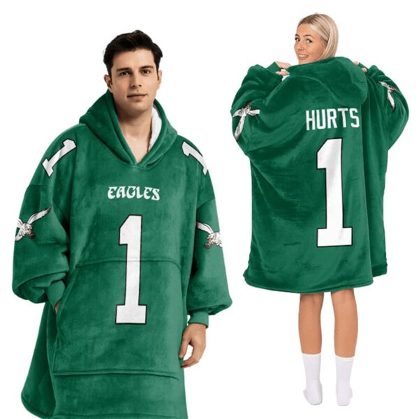 Eagles Hurts 1 Football Unisex Blanket Hoodie