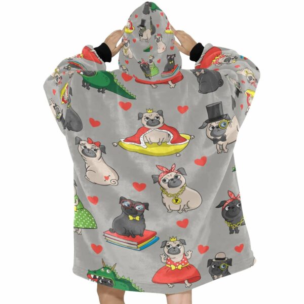 Fancy Dress Pugs Love Blanket Hoodie