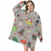 Fancy Dress Pugs Love Blanket Hoodie