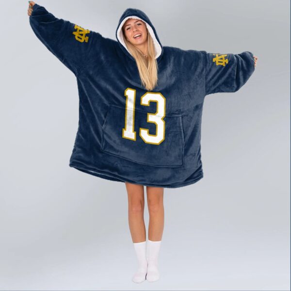 Fighting Irish 13 Football Unisex Blanket Hoodie 4