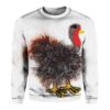 Funny Turkey Art Print Knit Pullover Sweater 1