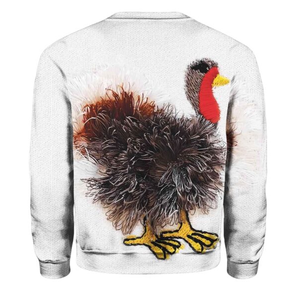 Funny Turkey Art Print Knit Pullover Sweater 2