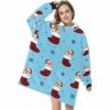 Glittery Red Christmas Stocking Corgis Blanket Hoodie