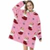 Glittery Red Christmas Stocking Corgis Blanket Hoodie