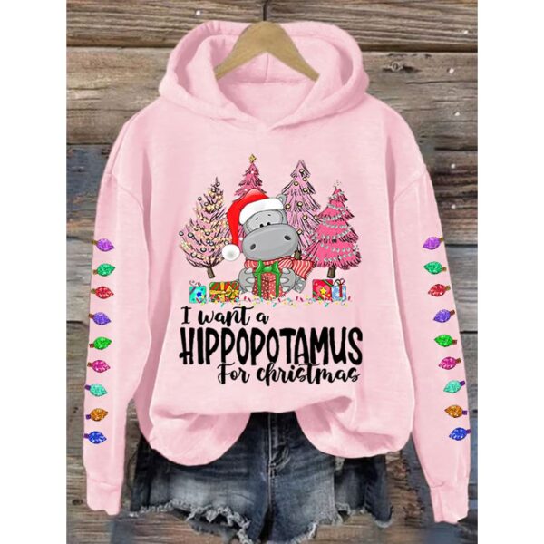 I Want A Cute Hippopotamus For Christmas Casual Hoodie