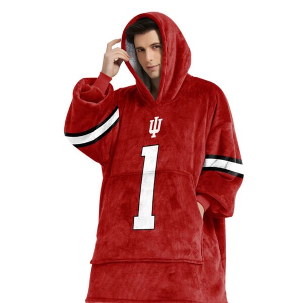 Indiana Football 1 Unisex Blanket Hoodie 4