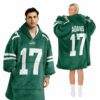 Jets Adams 17 Football Unisex Blanket Hoodie 2