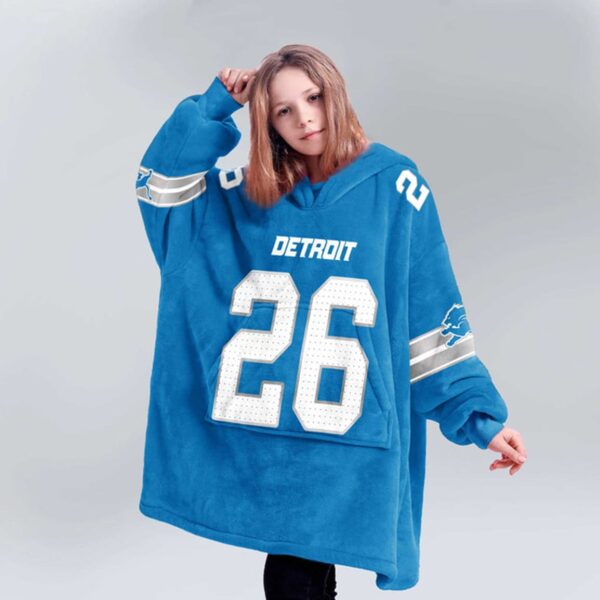 Lions Football 26 Unisex Blanket Hoodie 2