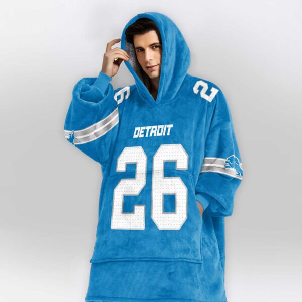 Lions Football 26 Unisex Blanket Hoodie 3