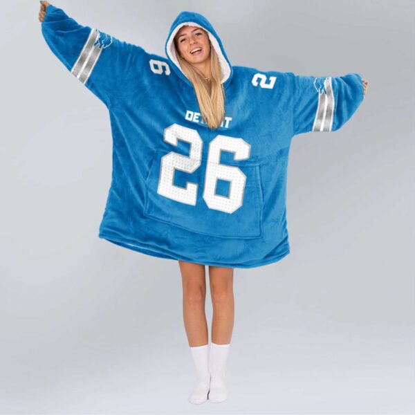 Lions Football 26 Unisex Blanket Hoodie 4