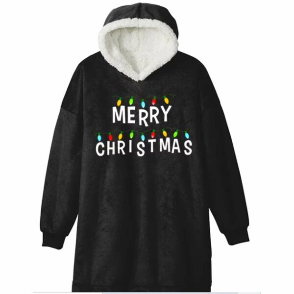 Merry Christmas Lights Blanket Hoodie