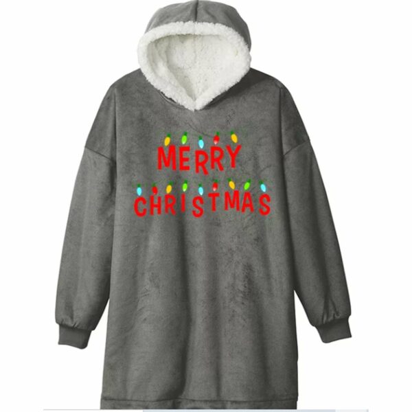 Merry Christmas Lights Blanket Hoodie