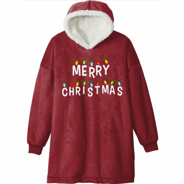 Merry Christmas Lights Blanket Hoodie