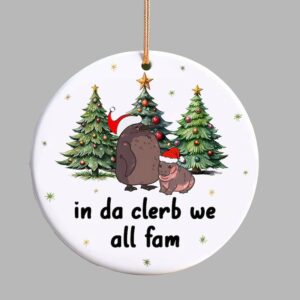 Moo Deng And Pesto In Da Clerb We All Fam Ornament