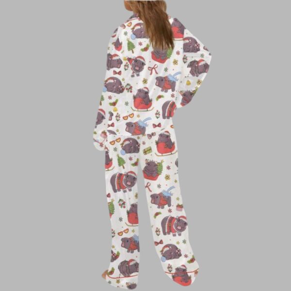 Moo Deng Christmas Satin Pajama Set 2