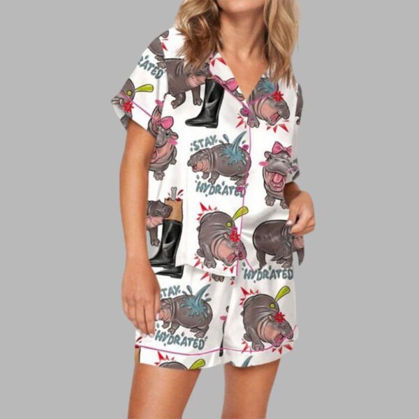 Moo Deng Satin Pajama Set