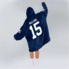 Nittany Lions 15 Football Unisex Blanket Hoodie 3