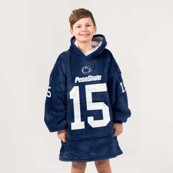 Nittany Lions 15 Football Unisex Blanket Hoodie 6