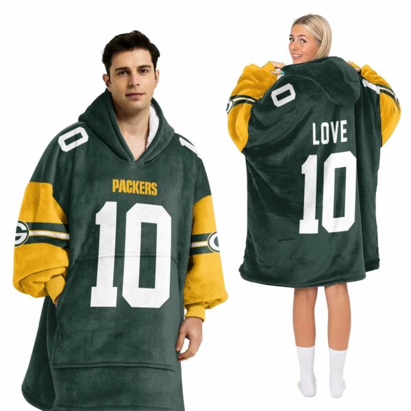 Packers Love 10 Football Unisex Blanket Hoodie