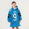 Panthers 9 Young Football Unisex Blanket Hoodie