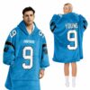 Panthers 9 Young Football Unisex Blanket Hoodie 2