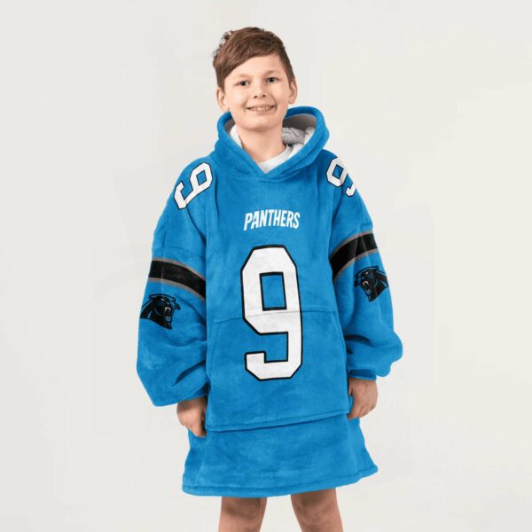 Panthers 9 Young Football Unisex Blanket Hoodie