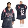 Patriots Brady 12 Football Unisex Blanket Hoodie