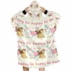 Pug Love Be Happy Blanket Hoodie