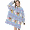 Pug Love Be Happy Blanket Hoodie