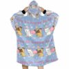 Pug Love Be Happy Blanket Hoodie