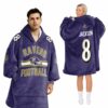 Ravens 8 Jackson Football Blanket Hoodie