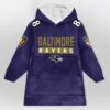 Ravens Jackson 8 Football Blanket Hoodie 1