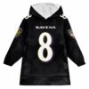 Ravens Jackson 8 Football Unisex Blanket Hoodie