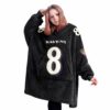 Ravens Jackson 8 Football Unisex Blanket Hoodie