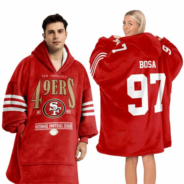 SF 49ers Bosa 97 Football Unisex Blanket Hoodie