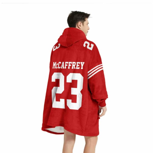 SF 49ers McCaffrey 23 Football Unisex Blanket Hoodie 1