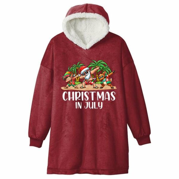 Santa Christmas In July Blanket Hoodie