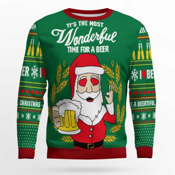 Santa Its The Most Wonderful Time For Beer Ugly Christmas Sweaters