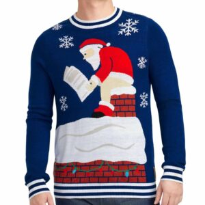 Santas Log on the Fire Ugly Christmas Sweater