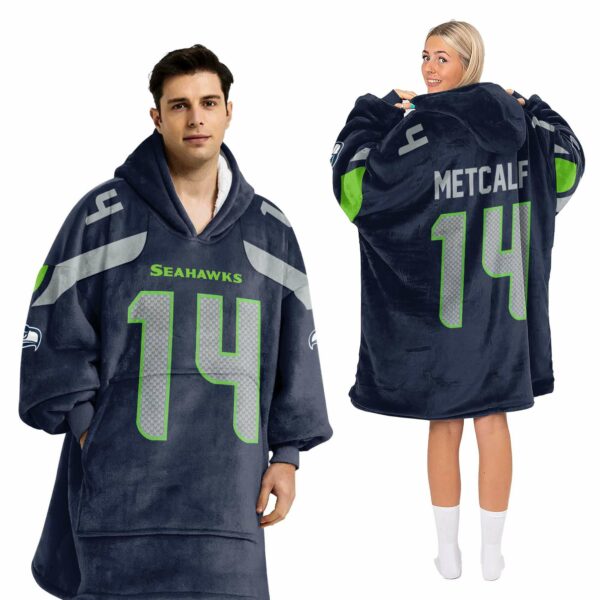 Seahawks Metcalf 14 Football Unisex Blanket Hoodie