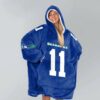 Seahawks Smith Njigba 11 Football Unisex Blanket Hoodie