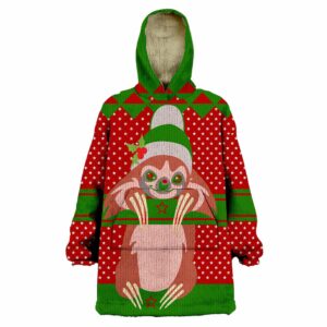 Sloth Christmas Blanket Hoodie