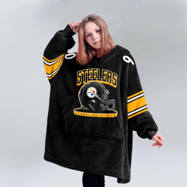 Steelers 90 Watt Football Unisex Blanket Hoodie 2