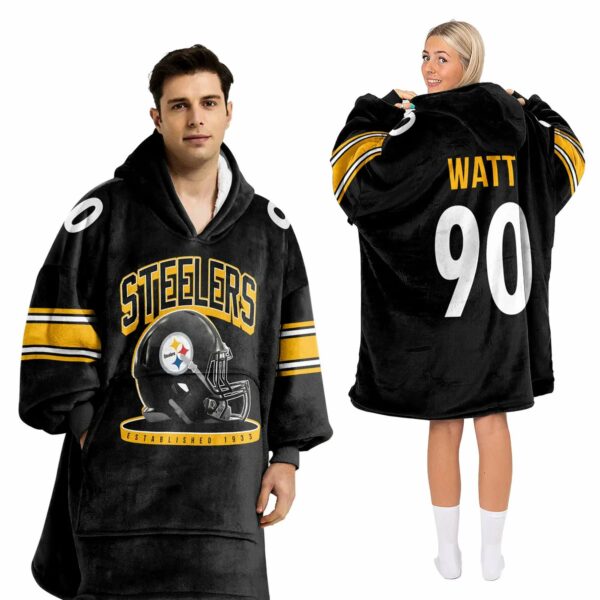 Steelers 90 Watt Football Unisex Blanket Hoodie