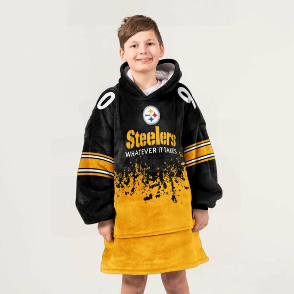 Steelers Whatever It Takes Football Unisex Blanket Hoodie 2