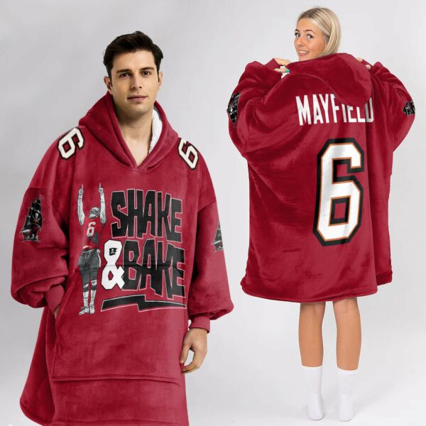 Tampa Bay Shake And Bare Mayfield 6 Football Unisex Blanket Hoodie