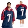 Texans C J Stroud 7 Football Unisex Blanket Hoodie