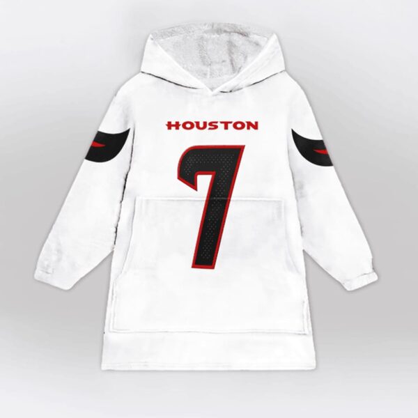 Texans Football C J Stroud 7 Unisex Blanket Hoodie 1