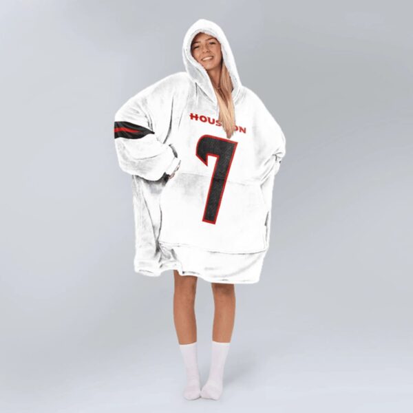 Texans Football C J Stroud 7 Unisex Blanket Hoodie 2